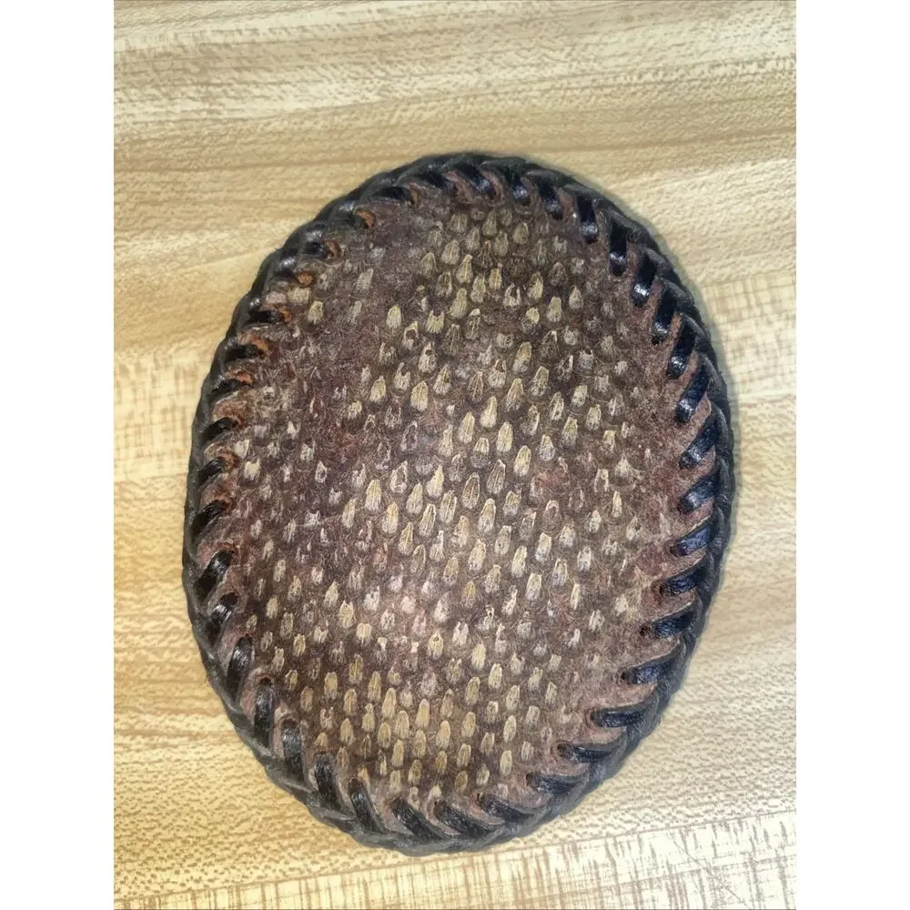 Snakeskin Belt Buckle Cowboy Reptile Oval 4” X 3” Handmade